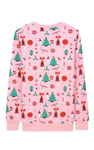 Womens Christmas Print Crew Neck Sweatshirt