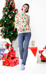 Womens Christmas Print Crew Neck Sweatshirt