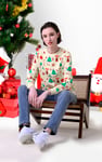 Womens Christmas Print Crew Neck Sweatshirt