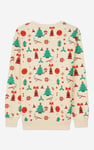 Womens Christmas Print Crew Neck Sweatshirt