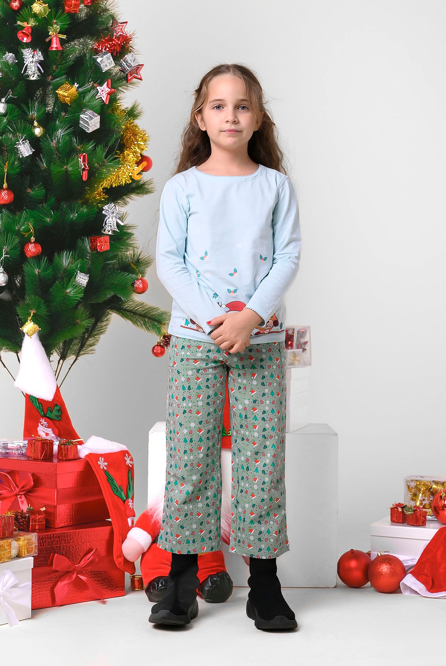 Enorsia Girls Green Christmas Pyjama Bottoms (12/18Mths-7Yrs) - Uk 12/18 Mths