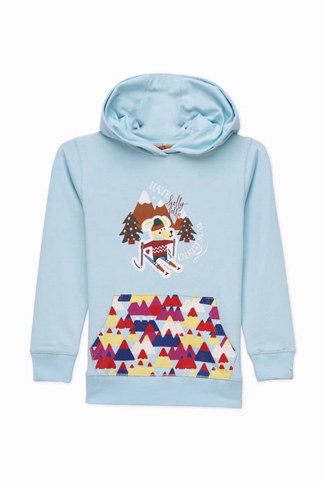 Boys Sky Christmas Ice Skating Print Hoodie (12/18mths-7yrs)
