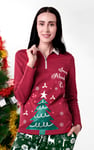 Womens Festive Half Zip Top