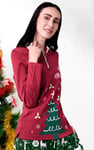 Womens Festive Half Zip Top