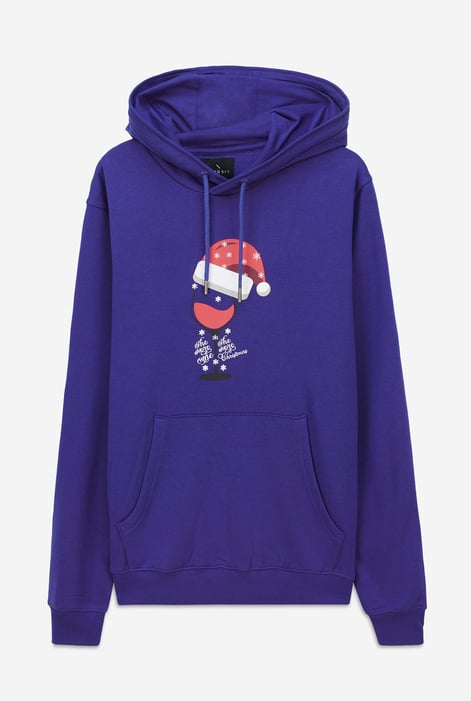 Mens Navy Christmas Graphic Hoodie