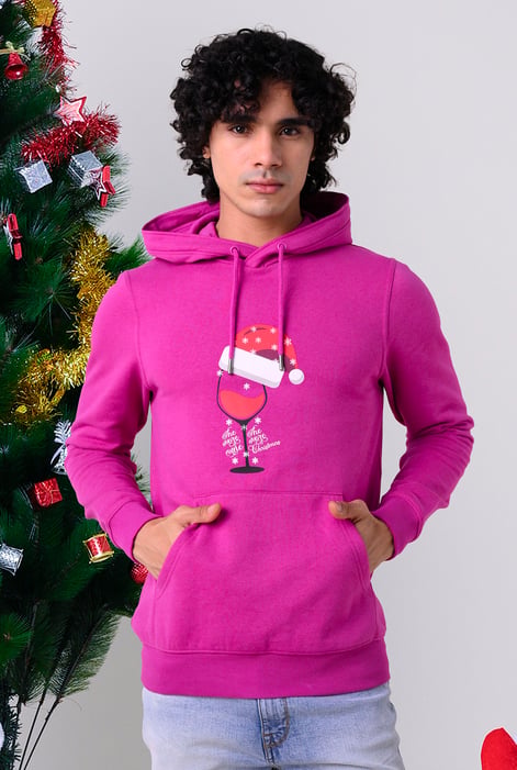 Mens Green Christmas Graphic Hoodie