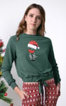 Women’s Santa Hat Tie-Front Christmas Pullover