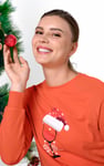 Women’s Santa Hat Tie-Front Christmas Pullover