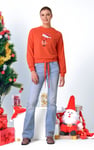Women’s Santa Hat Tie-Front Christmas Pullover