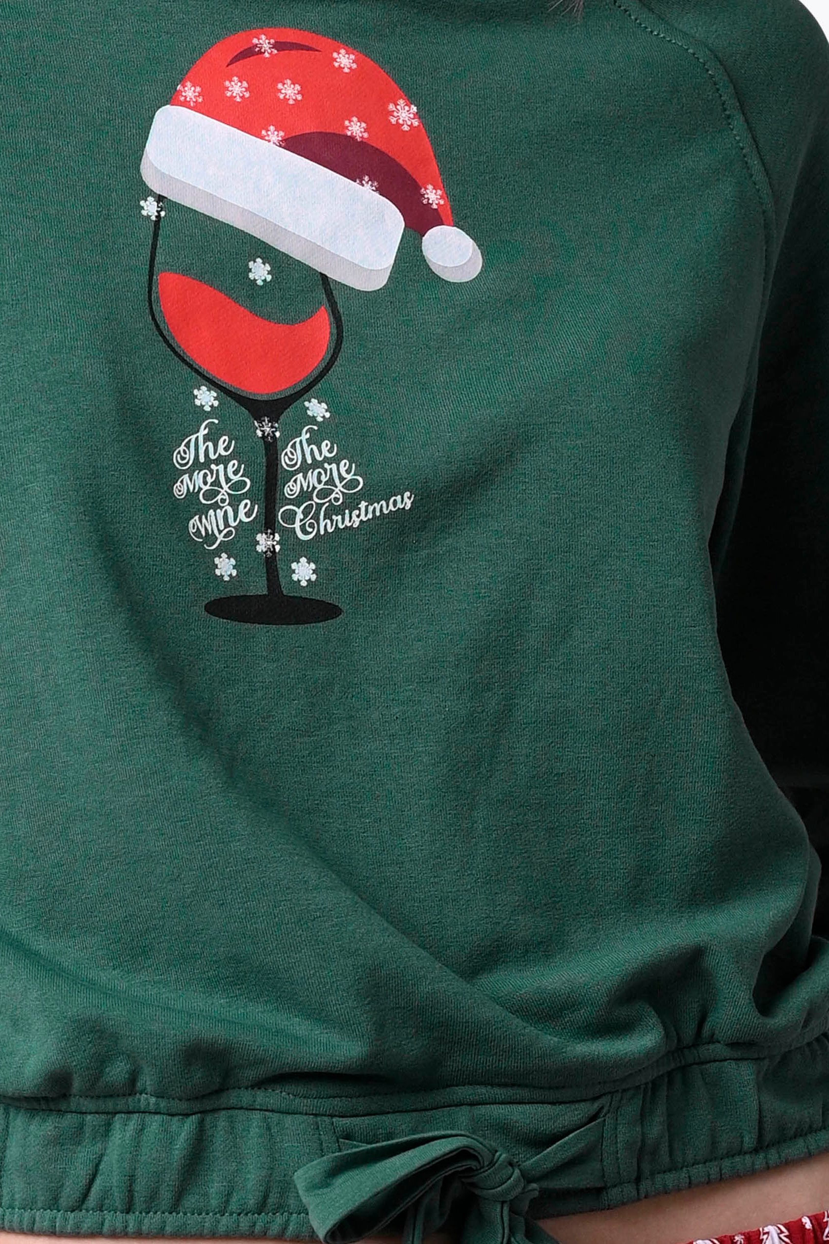 Women’s Santa Hat Tie-Front Christmas Pullover