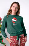 Women’s Santa Hat Tie-Front Christmas Pullover