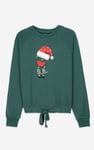 Women’s Santa Hat Tie-Front Christmas Pullover