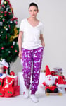 Womens Festive Print Joggers