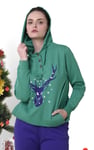 Womens Festive Reindeer Hoodie