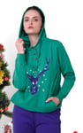 Womens Festive Reindeer Hoodie