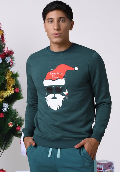 Mens Christmas Santa Print Sweatshirt