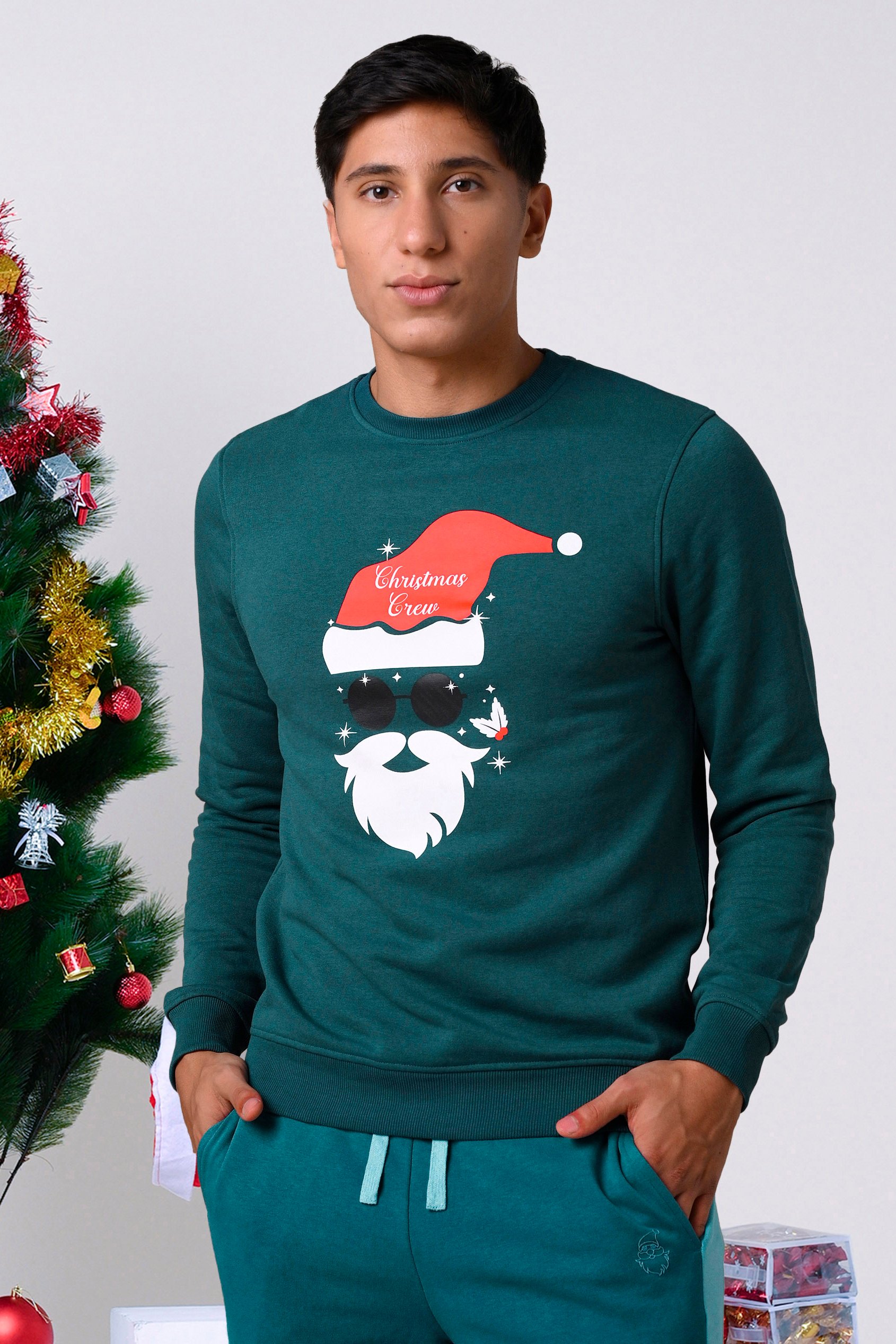 Mens Christmas Santa Print Sweatshirt