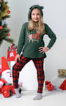 Girls Reindeer Print Christmas Hoodie (2yrs-9yrs)