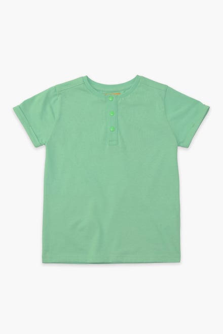 Half Placket Button Front T-Shirt