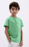Half Placket Button Front T-Shirt
