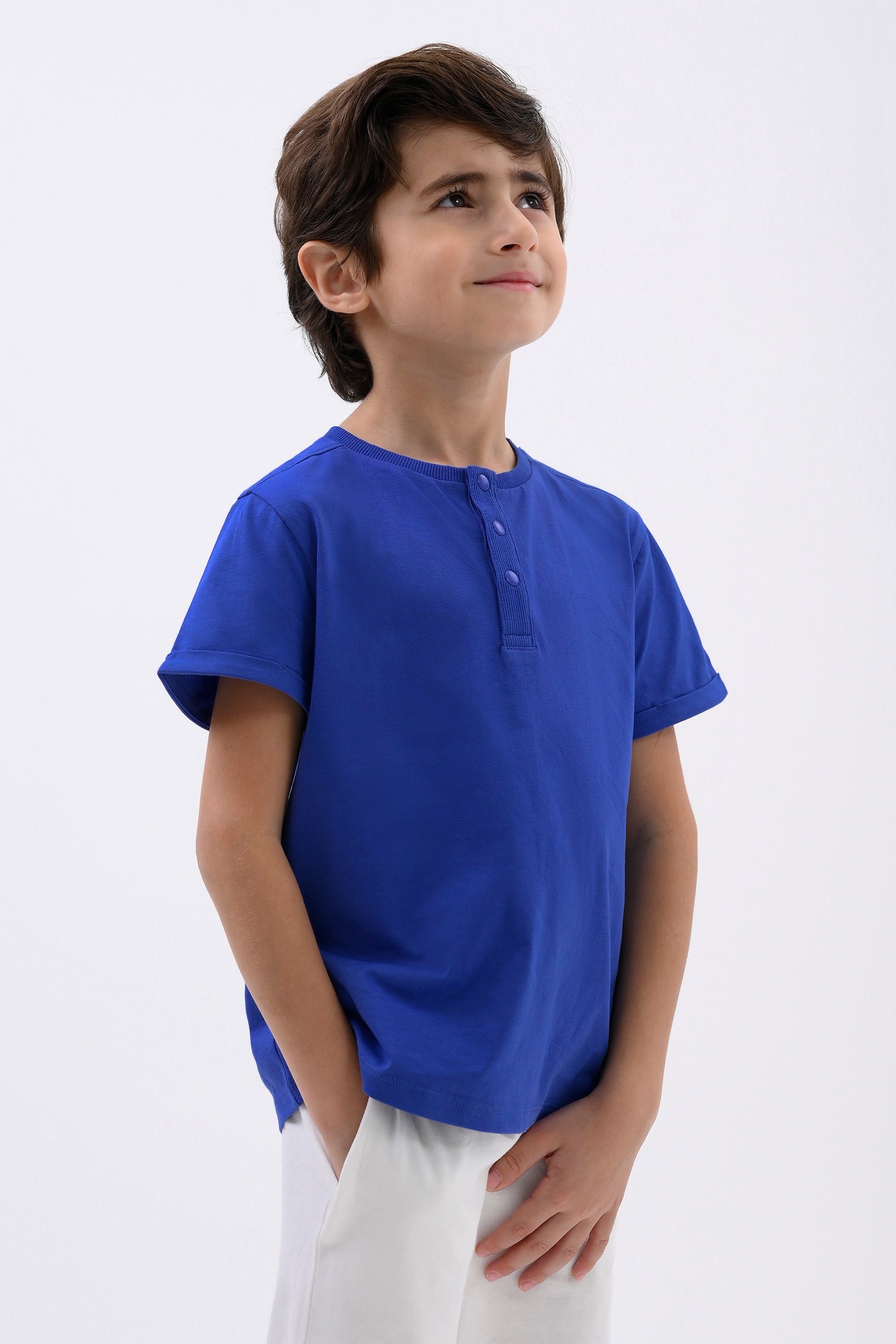Half Placket Button Front T-Shirt