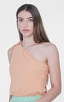 Knotted One Shoulder Rib Vest