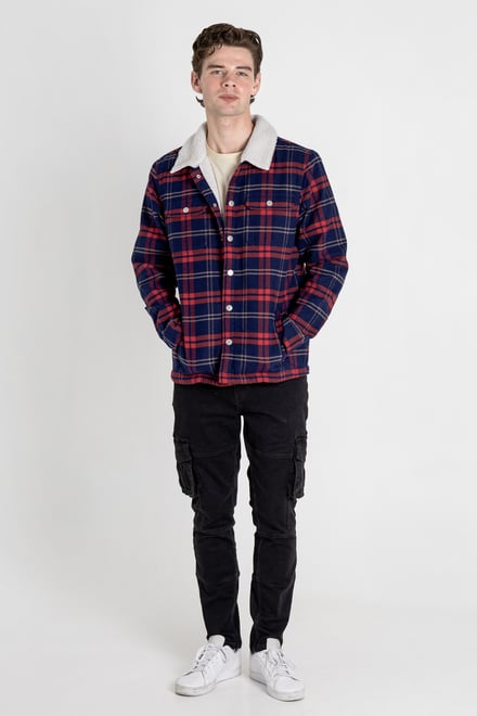 Tartan Check Borg Lined Shacket