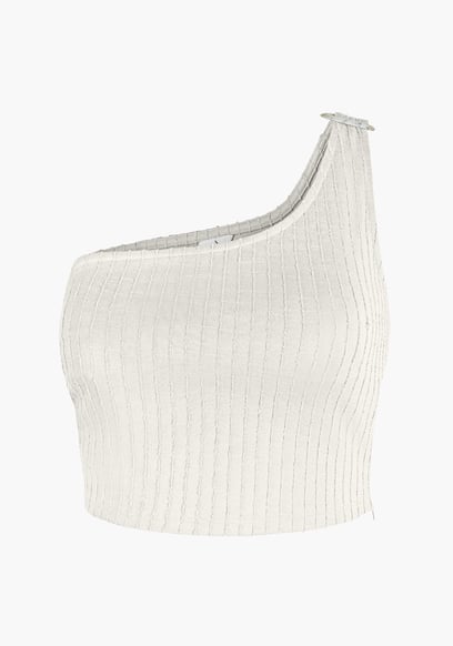 One Shoulder Crop Vest Top