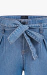 Belted Denim Shorts with Paperbag Waist