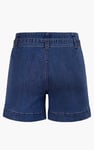Belted Denim Shorts with Paperbag Waist