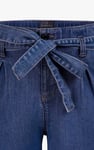 Belted Denim Shorts with Paperbag Waist