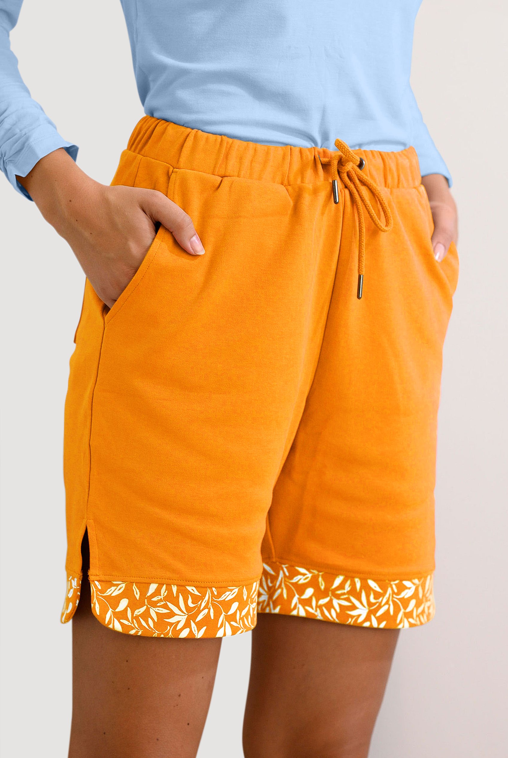 Enorsia Women's Orange Bermuda Shorts - Uk 16