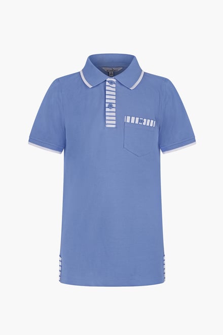 Boy's  Stripe Detailed Short Sleeves Polo Shirt (6yrs-11yrs)
