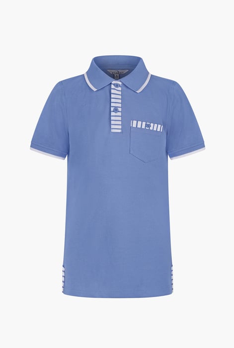 Boy's Blue  Stripe Detailed Short Sleeves Polo Shirt (6yrs-11yrs)
