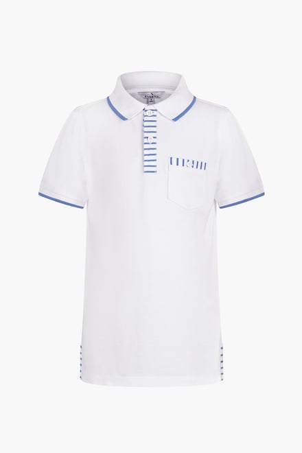Boy's  Stripe Detailed Short Sleeves Polo Shirt (6yrs-11yrs)