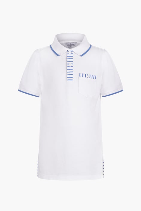 Boy's Blue  Stripe Detailed Short Sleeves Polo Shirt (6yrs-11yrs)