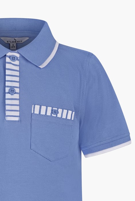 Boy's Blue  Stripe Detailed Short Sleeves Polo Shirt (6yrs-11yrs)