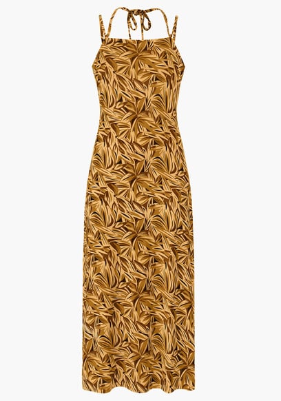 Leaf Floral Strappy Cami Slip Dress