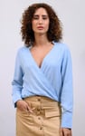 Long Sleeves Wrap Blouse