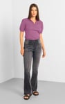 Womens Grey Stretch Flare Jeans