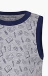 Contrast Neck Pencil Printed Boys Vest (6yrs-11yrs)