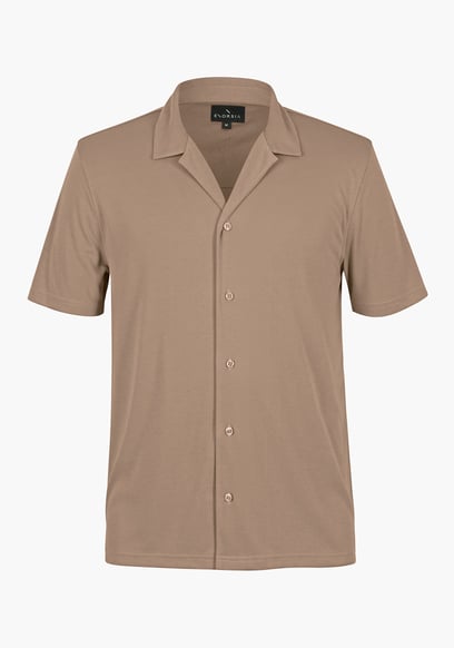 Mens Revere Collar Short Sleeve Jersey Shirt