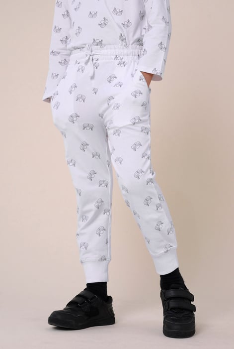 Boys White Crown Print Jogger ( 12/18mths-7yrs)