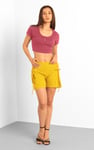 Womens Draw Cord Details Boxy Shorts