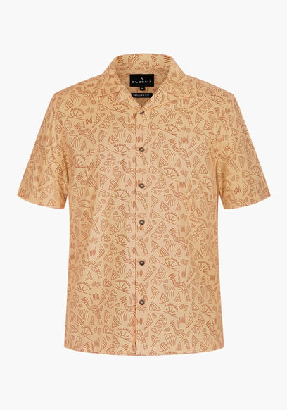 Pencilled Revere Collar Short Sleeve Shirt