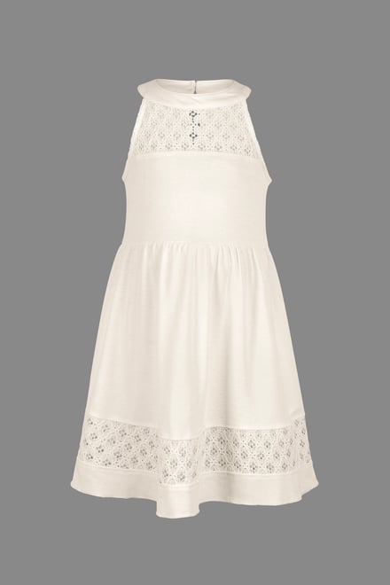 Girls Halter Neck Lace Trim Jersey Dress (5/6yrs - 10/11yrs)