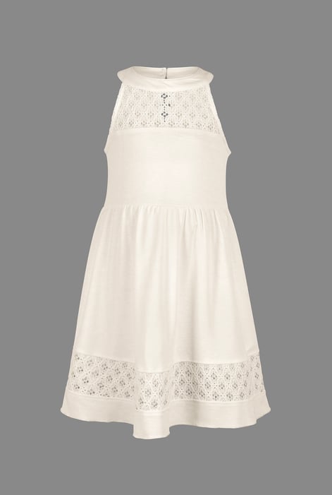 Girls Blue Halter Neck Lace Trim Jersey Dress (5/6yrs - 10/11yrs)