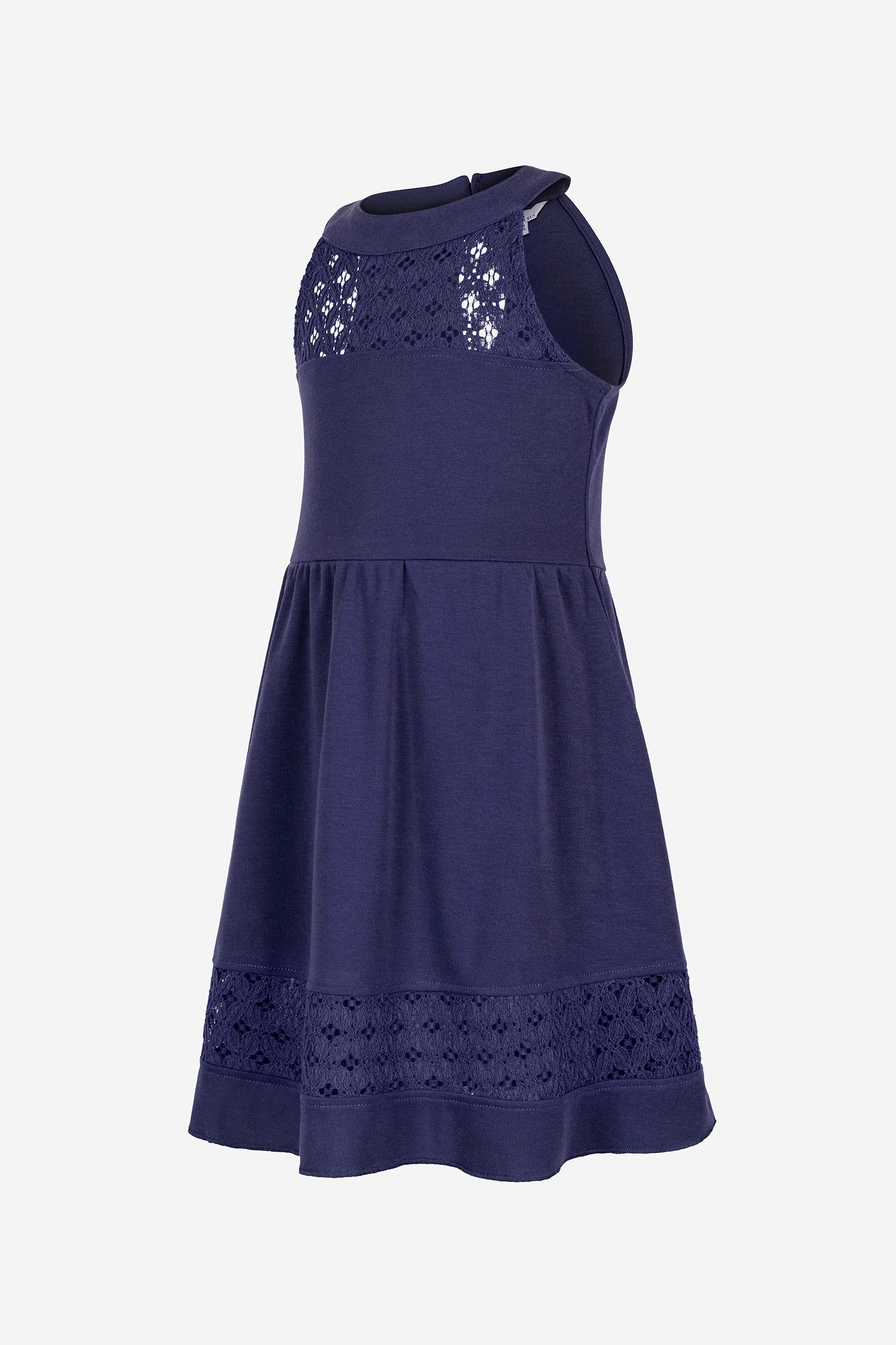 Girls Halter Neck Lace Trim Jersey Dress (5/6yrs - 10/11yrs)