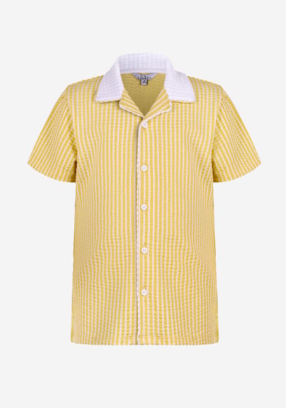 Boys Striped Jersey Seersucker Shirt (6yrs-11yrs)