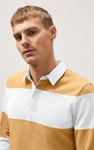 Colour Block Woven Collar L/S Polo Shirt